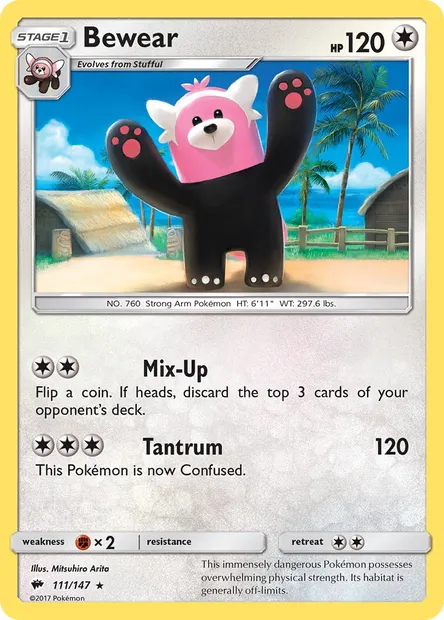 Bewear, Pokémon card BUS 111 — Burning Shadows set