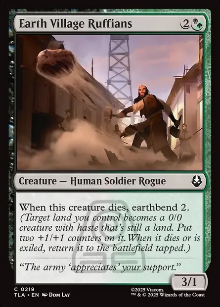 Earth Village Ruffians, Magic card TLA 219 — Avatar: The Last Airbender set
