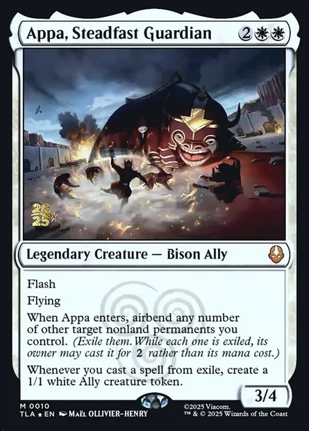 Appa, Steadfast Guardian, Magic card PTLA 10s — Avatar: The Last Airbender Promos set