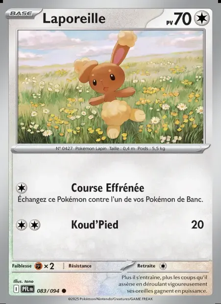 Laporeille, carte Pokémon PFL 083 — extension Flammes Fantasmagoriques