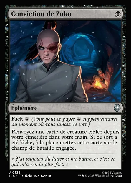 Conviction de Zuko, carte Magic TLA 123 — extension Avatar: The Last Airbender
