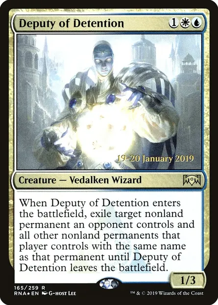 Deputy of Detention, Magic card PRNA 165s — Ravnica Allegiance Promos set