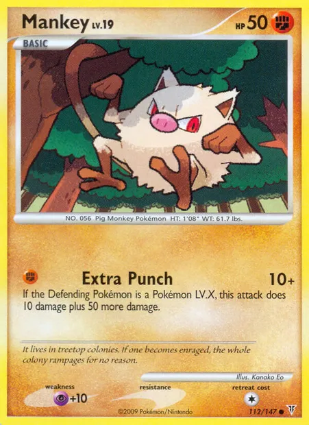 Mankey, Pokémon card SV 112 — Supreme Victors set