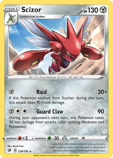 Scizor, Pokémon card RCL 128 — Rebel Clash set