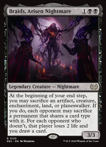 Braids, Arisen Nightmare, Magic card DSC 133 — Duskmourn: House of Horror Commander set