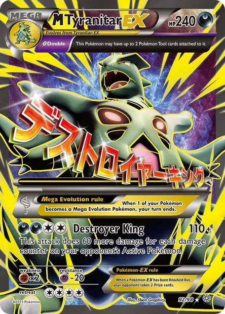 M Tyranitar EX, Pokémon card AOR 92 — Ancient Origins set