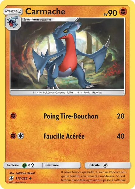 Carmache, carte Pokémon UNM 113 — extension Harmonie des Esprits