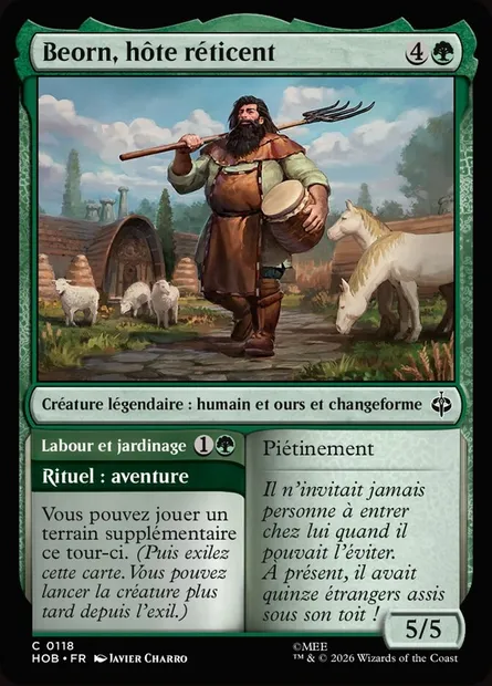 Beorn, hôte réticent // Till and Tend, carte Magic HOB 118 — extension The Hobbit