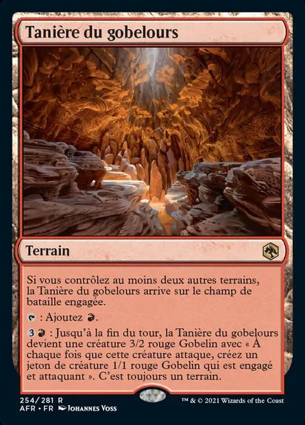 Tanière du gobelours, carte Magic AFR 254 — extension Forgotten Realms: Aventures dans les Royaumes Oubliés