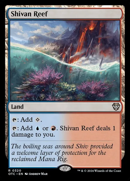 Shivan Reef, Magic card OTC 320 — Outlaws of Thunder Junction Commander set