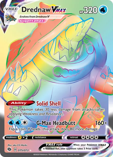 Drednaw VMAX, Pokémon card CPA 75 — Champion's Path set