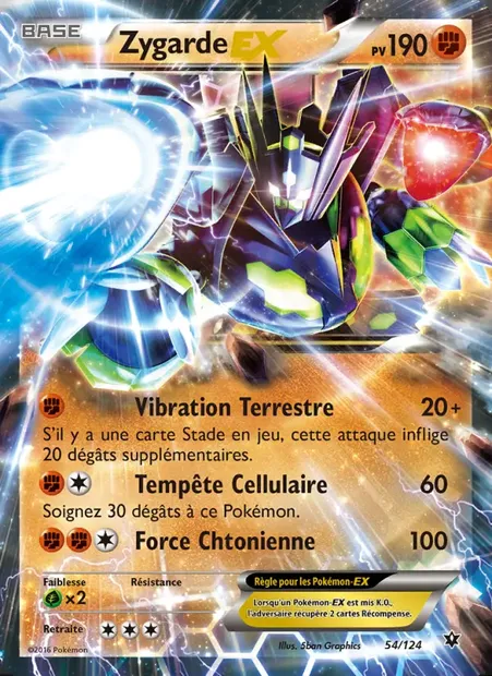 Zygarde EX, carte Pokémon FCO 54 — extension Impact des Destins