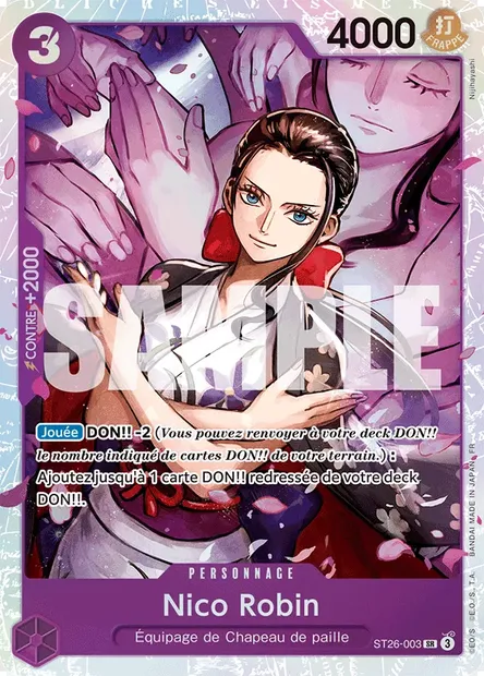 Nico Robin, carte One Piece ST26-003 — extension VIOLET/NOIR Monkey D. Luffy