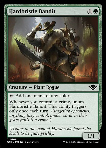 Hardbristle Bandit, Magic card OTJ 168 — Outlaws of Thunder Junction set
