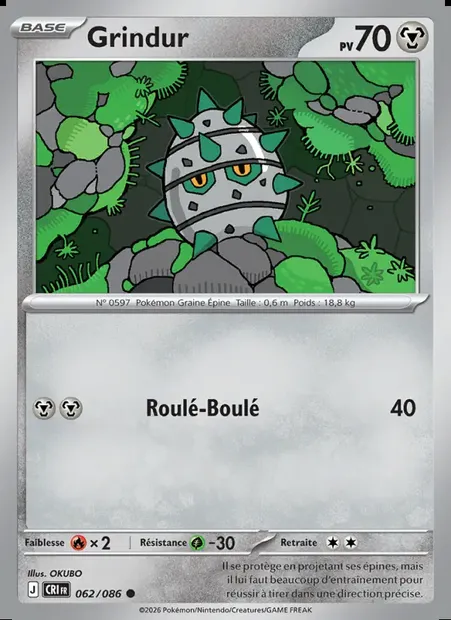 Grindur, carte Pokémon CRI 062 — extension Chaos Ascendant