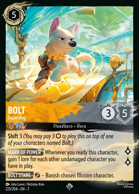 Bolt - Superdog, Disney Lorcana card CH7-223 — Archazia's Island set
