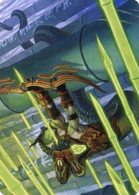 Bamboo Grove Archer // Bamboo Grove Archer, carte Magic ANEO 20 — extension Neon Dynasty Art Series