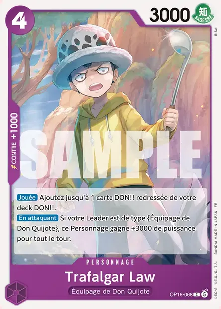 Trafalgar Law, carte One Piece OP16-068 — extension L'HEURE DE LA BATAILLE DÉCISIVE