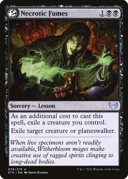 Necrotic Fumes, Magic card STX 78 — Strixhaven: School of Mages set