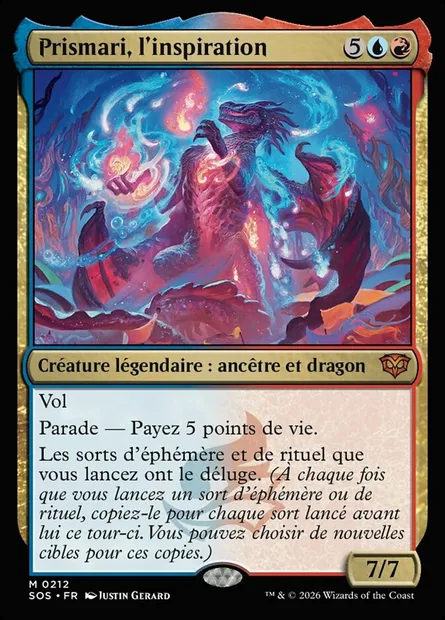Prismari, l'inspiration, carte Magic SOS 212 — extension Secrets of Strixhaven