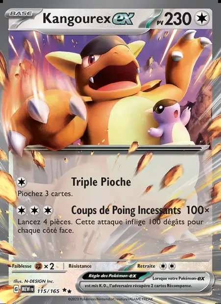 Kangourex-ex, carte Pokémon MEW 115 — extension 151