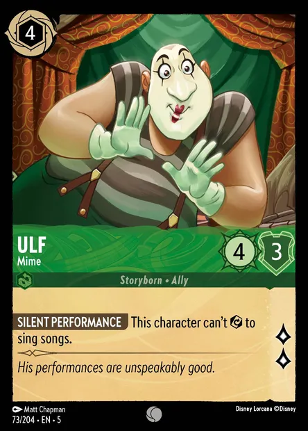 Ulf - Mime, Disney Lorcana card CH5-073 — Shimmering Skies set