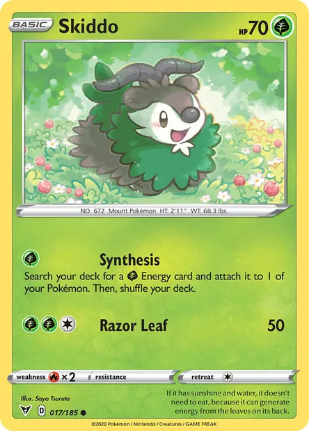 Skiddo, Pokémon card VIV 17 — Vivid Voltage set