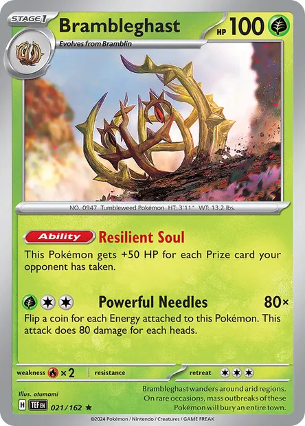 Brambleghast, Pokémon card TEF 021 — Temporal Forces set
