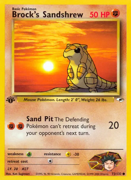 Brock's Sandshrew, carte Pokémon GH 72 — extension Gym Heroes