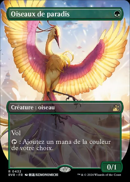 Oiseaux de paradis, carte Magic RVR 432 — extension Ravnica Remastered