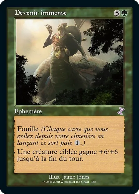 Devenir immense, carte Magic TSR 358 — extension Spirale Temporelle Remastered