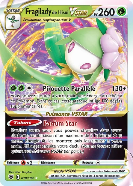 Fragilady de Hisui VSTAR, carte Pokémon ASR 018 — extension Astres Radieux