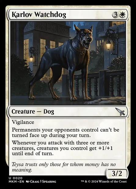 Karlov Watchdog, Magic card MKM 20 — Murders at Karlov Manor set