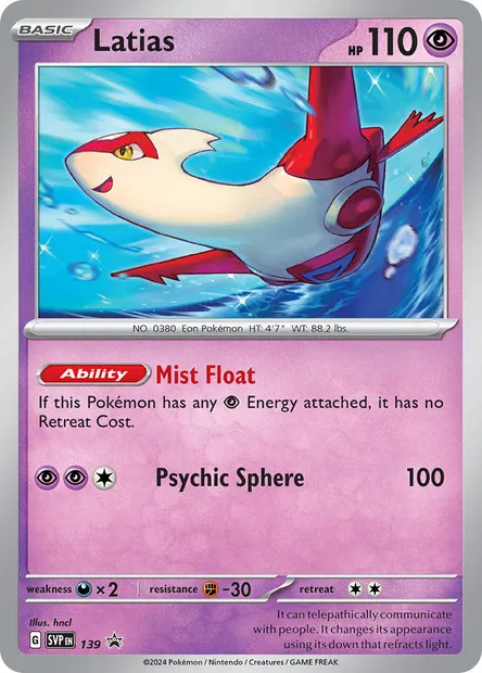 Latias, Pokémon card PR-SV 139 — SVP Black Star Promos set