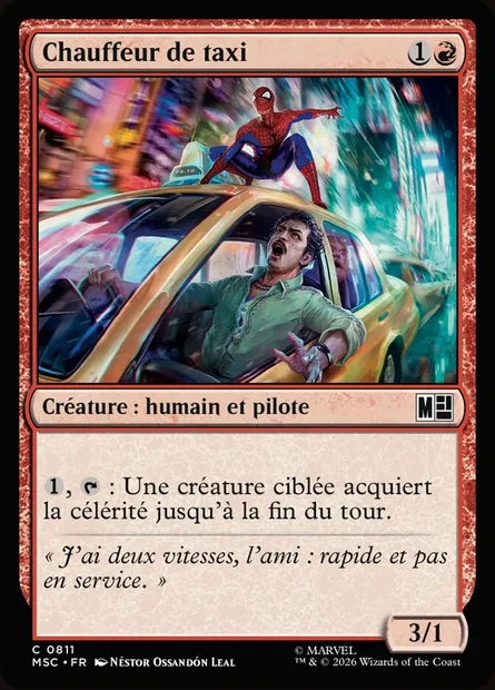 Chauffeur de taxi, carte Magic MSC 811 — extension Marvel Super Heroes Commander