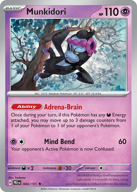 Munkidori, Pokémon card PRE 044 — Prismatic Evolutions set