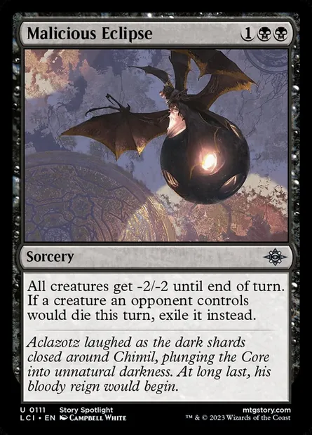 Malicious Eclipse, Magic card LCI 111 — The Lost Caverns of Ixalan set