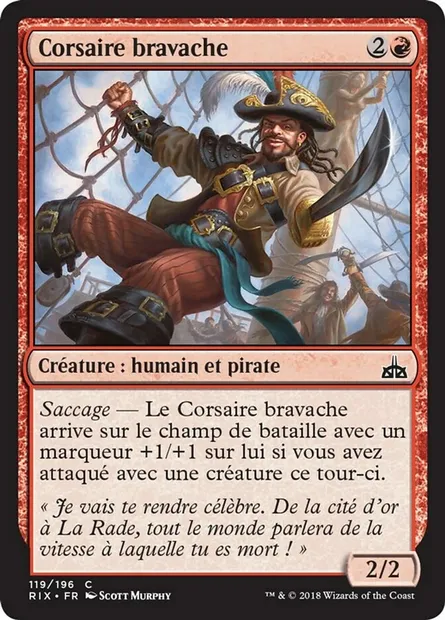 Corsaire bravache, carte Magic RIX 119 — extension Les combattants d'Ixalan
