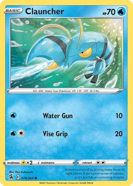 Clauncher, Pokémon card FST 74 — Fusion Strike set