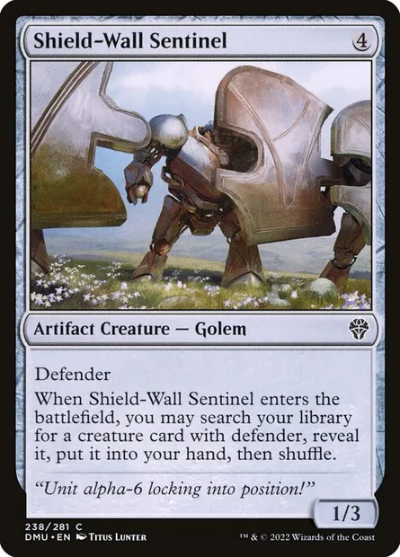 Shield-Wall Sentinel, Magic card DMU 238 — Dominaria United set