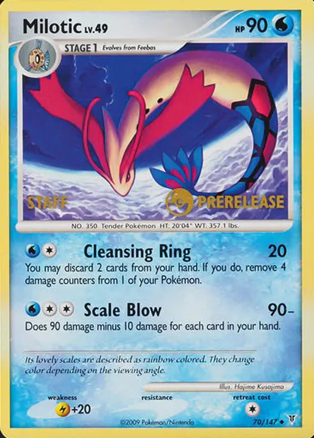 Milotic Lv.49, carte Pokémon PRE 070s — extension Prerelease Promos