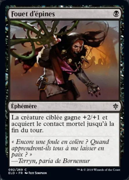 Fouet d'épines, carte Magic ELD 92 — extension Throne of Eldraine