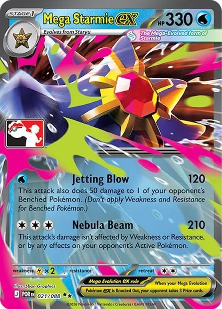 Mega Starmie ex, Pokémon card PPS 021-4 — Play! Pokémon Prize Pack Series set