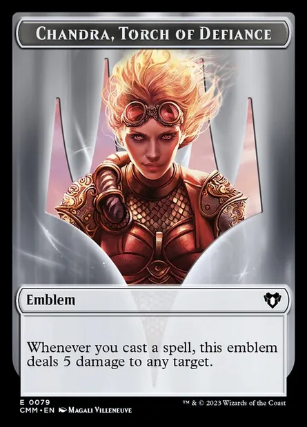Chandra, Torch of Defiance Emblem, Magic card TCMM 79 — Commander Masters Tokens set