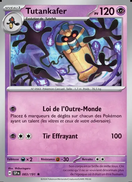 Tutankafer, carte Pokémon SSP 083 — extension Étincelles Déferlantes