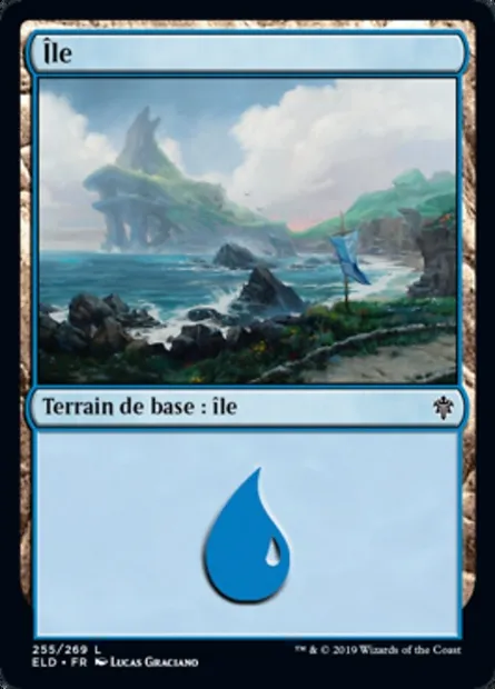 Île, carte Magic ELD 255 — extension Throne of Eldraine