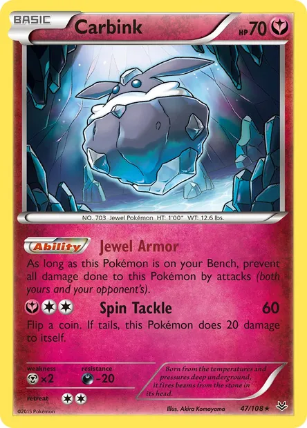 Carbink, Pokémon card ROS 47 — Roaring Skies set