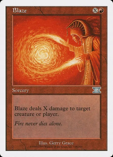 Blaze, Magic card 6ED 168 — Classic Sixth Edition set