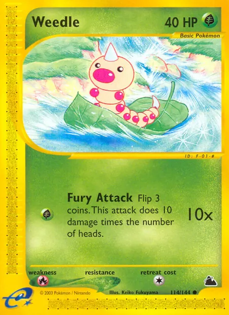 Weedle, Pokémon card SK 114 — Skyridge set