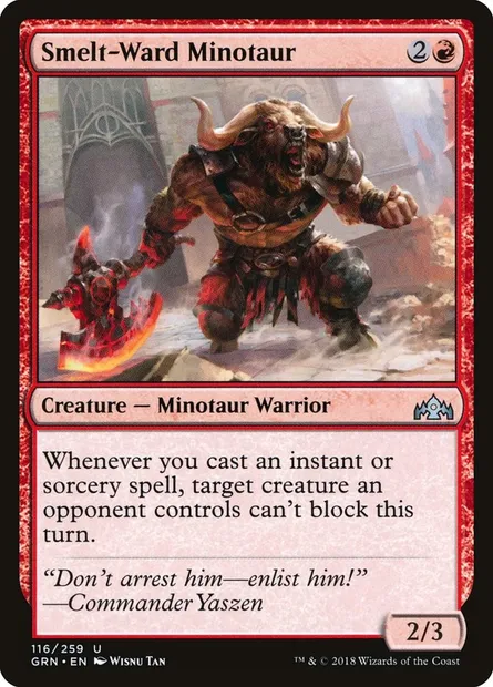 Smelt-Ward Minotaur, Magic card GRN 116 — Guilds of Ravnica set